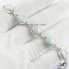 Natural Larimar Bracelet, Handmade Bracelet, Oval Gemstone Bracelet, 925 Sterling Silver Bracelet, Simple Bracelet, Wedding Bracelet