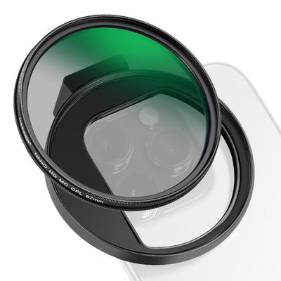 NEEWER CPL Filter voor 67mm Camera Lens Polariserend Filter met Metalen Koude Schoen Telefoon Compatibel met iPhone 14 Pro 13 Pro 13 11 XS en Samsung