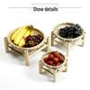 Handmade Bamboo Woven Basket Set - Round Winnowing Basket and Snack Plate for Hotel or Restaurant Use