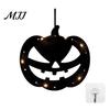 Halloween Decoration Materials Pumpkin Hanging Decor, Non-Woven Ghost Ornament with Light String, Spooky Durable Decorations Door Wall Decor for