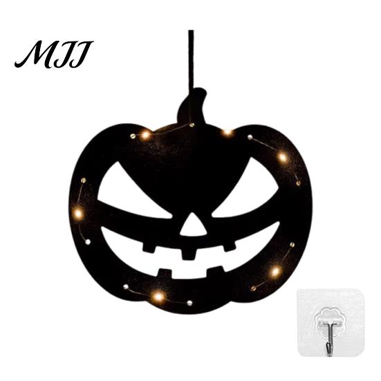 Halloween Decoration Materials Pumpkin Hanging Decor, Non-Woven Ghost Ornament with Light String, Spooky Durable Decorations Door Wall Decor for