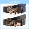 Knot Bow Metal Pu Leather Waist Belt Solid Color Waistband Women Gift Fashion