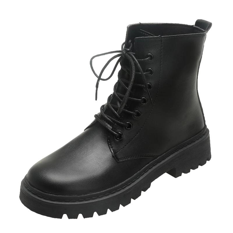 2024 Hot Sale Women's Shoes Ankle Women's Boots Classics Modern Boots Women Sewing Round Toe Front Lace-up Low Heel Ladies Shoes