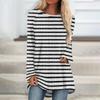 Womens Tops Round Neck Long Sleeve Blouses Casual Mid-length Shirts Fashion Print Tunic Tops