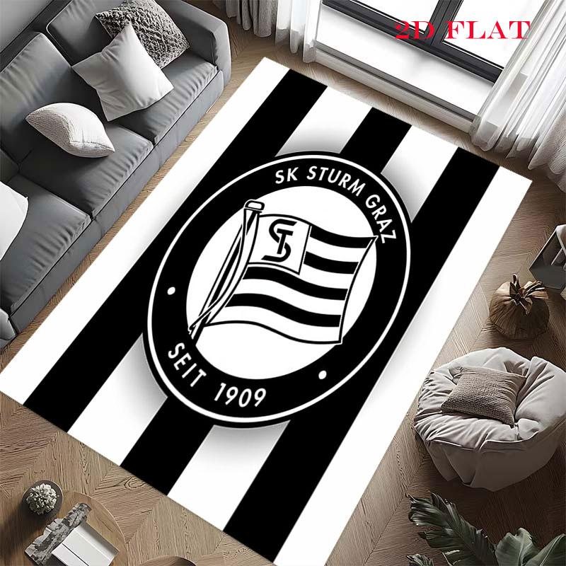 Tappeto SK Sturm Graz per Soggiorno Camera da Letto Decorazione Divano Casa, Tappetino Antiscivolo per Giochi Bambini