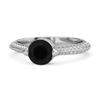 Black Spinel Pave Split Band Ring - 925 Sterling Silver