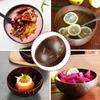 Natural Handmade Coconut Shell Bowl with Wooden Spoon Creative Wooden Salad Ramen Bowl Rice Fruit Container Kitchen Tableware