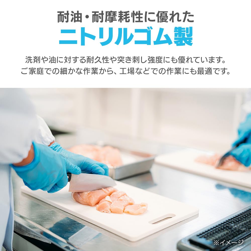 IRIS OHYAMA Disposable Nitrile Rubber 100 Large Ideal for Factory and Other Hygienic Use RNBR-100M Gloves, Medium, Count, Capacity, Powder-Free,