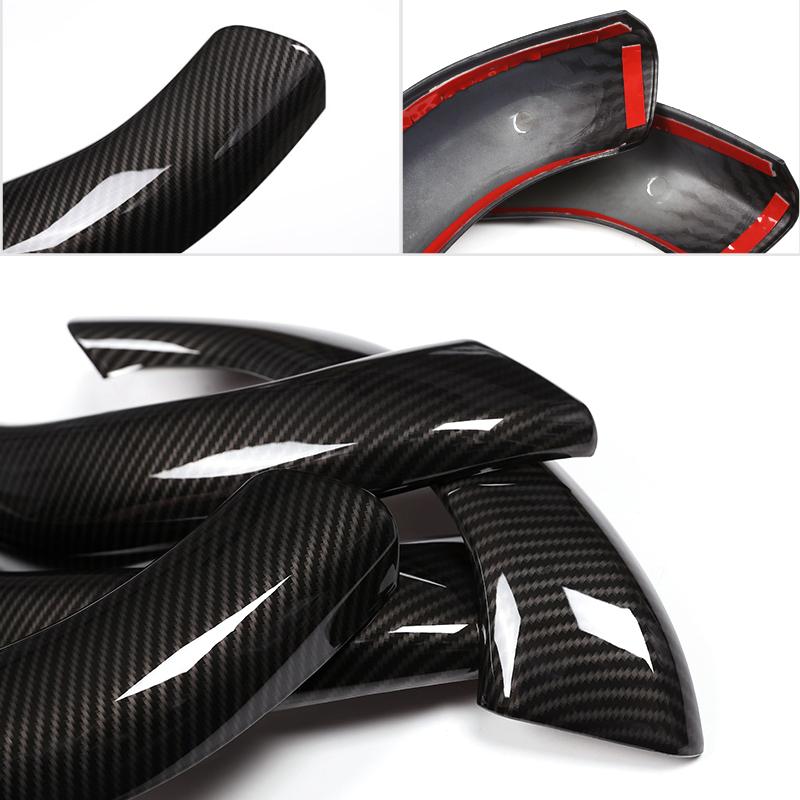 For BMW X1 F48 2016 2017 2018 4pcs/set ABS Chrome / Carbon Fiber Texture Car Interior Door Handle Armrest Cover
