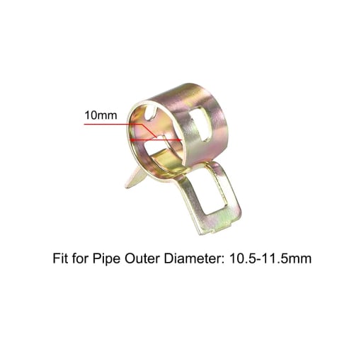 uxcell 10mm Spring Band Clamps, 65 Mn Spring Steel, for Air Tube Clamps, Oil Line Hose Mechanisms, and Fuel Line Tube Clamps, Pack of 10