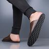 Herren Pantoffeln Handgemacht Einfache flache Sandalen Braunes Leder Schwarze Sommer Römische Sandalen Geschlossene Zehen Strand Schuhe Übergröße