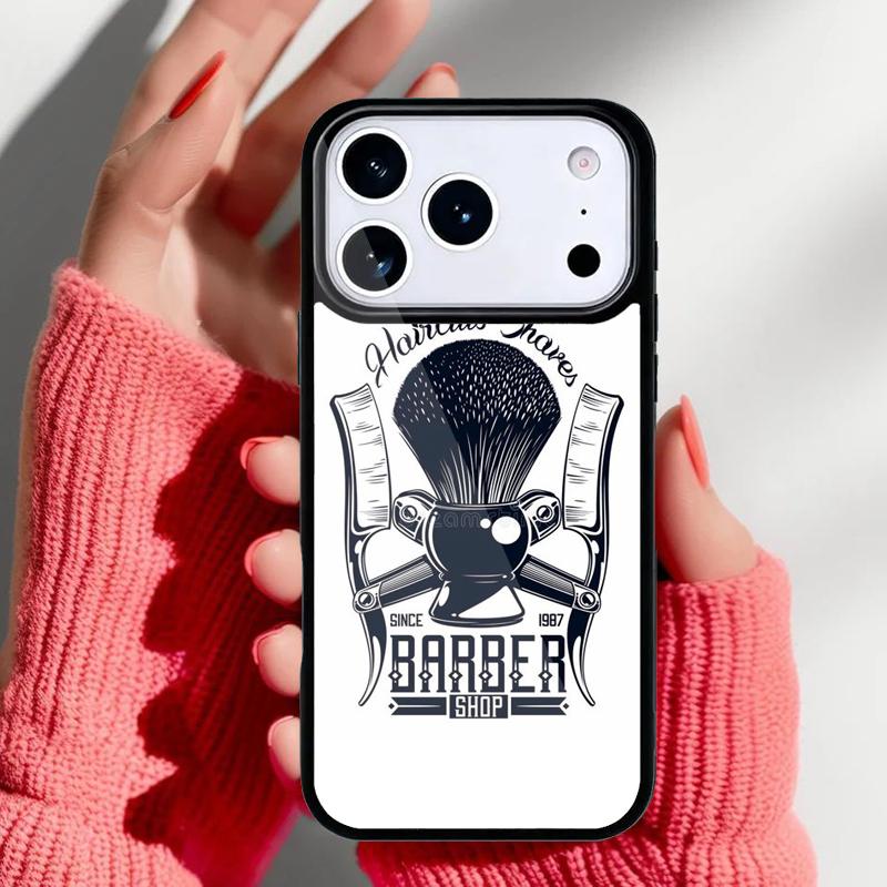 Barber Scissors Hairstylist Salon Phone Case for iPhone 17 16 15 14 13 Pro Max Back Cover for 12 11 Pro Coque