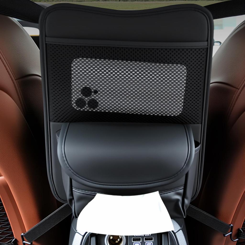 Car Organizer Between Front Seats PU Leather Container With Compartments Between The Seat Storage Bag For Snack Key Cup Purse