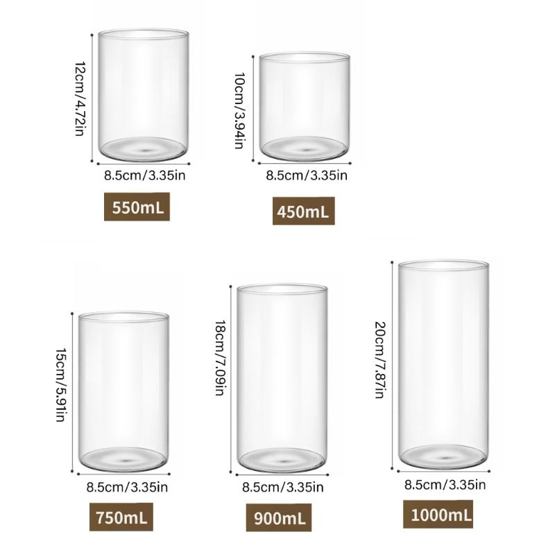 Modern Clear Glass Flower Vase Glass Cylinder Vase Floral Container Flower Vase Elegant Table Centerpiece Decoration