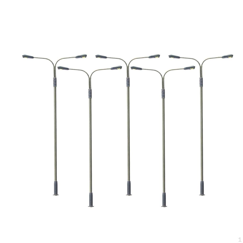 5 Pieces Mini Street Lights Model ,Outdoor Pathway Lantern Post, Railway Train Lamps Post for