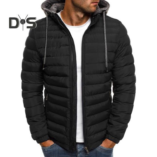 Muži Bavlna Kabát Stahovací šňůrka Kapuce Dlouhý rukáv Teplá zimní bunda Zip Poklop Plyšová podšívka Silné svrchní oděvy