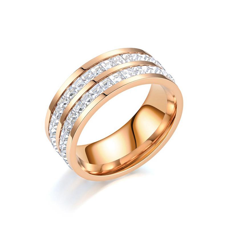 Gypsophila Titanium Steel Finger Rings Niche Design With Full Diamond Rings Gift For Couples Friends