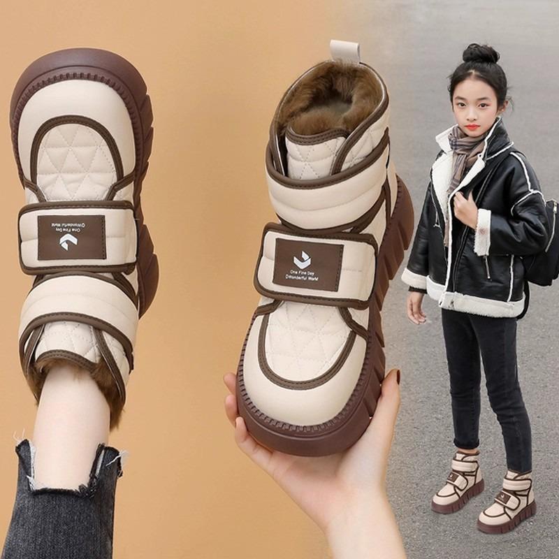 Stivali da Neve Invernali Caldi per Bambine Scarpe in Cotone Antiscivolo con Suola Morbida per Bambini di Taglie Medie e Grandi Stivaletti Corti Imbottiti in Pile e Spessi