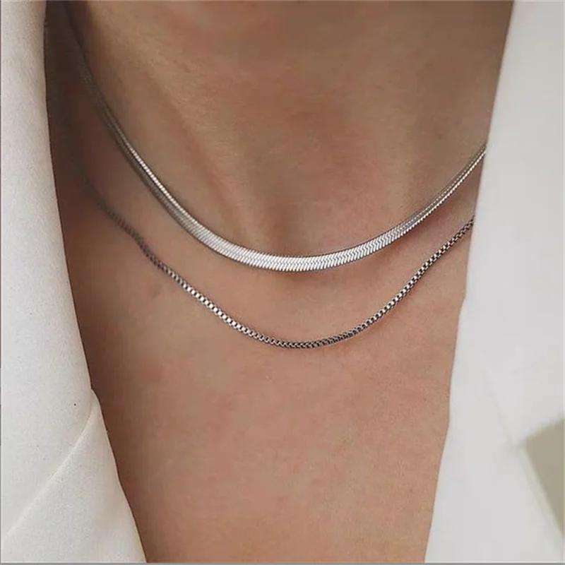 Módní náhrdelník s hadím řetízkem Women Design Senior Sense of Personality náhrdelník Trendy párty šperky dárek