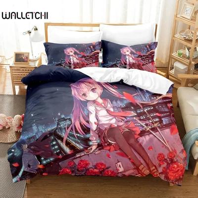 Anime Aria the Scarlet Ammo Hidan no Aria Posteľná súprava Obliečka na paplón Posteľná súprava Obliečka na prikrývku Obliečka na vankúš Prikrývka veľkosť King Queen