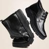 100% echtes Leder Schuhe Herren Winterstiefel -30 Grad warme Baumwollschuhe Stiefeletten Herrenschuhe Schwarz