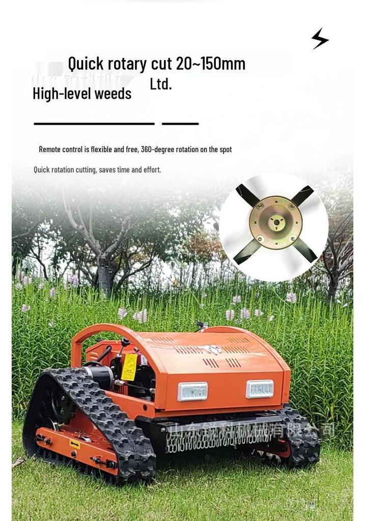 Thailand Export: HT750 Electric Remote Control Crawler Lawn Mower & Agricultural Mulcher (Brand New)