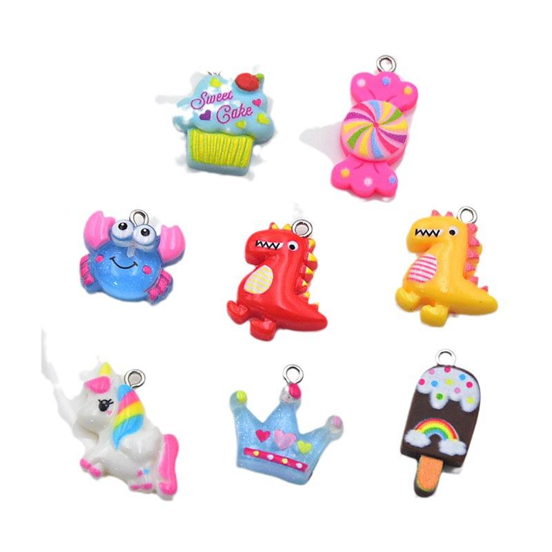 Cartoon Animal Resin Pendant: Cute Unicorn & Dinosaur Candy Bag Charms for DIY Jewelry
