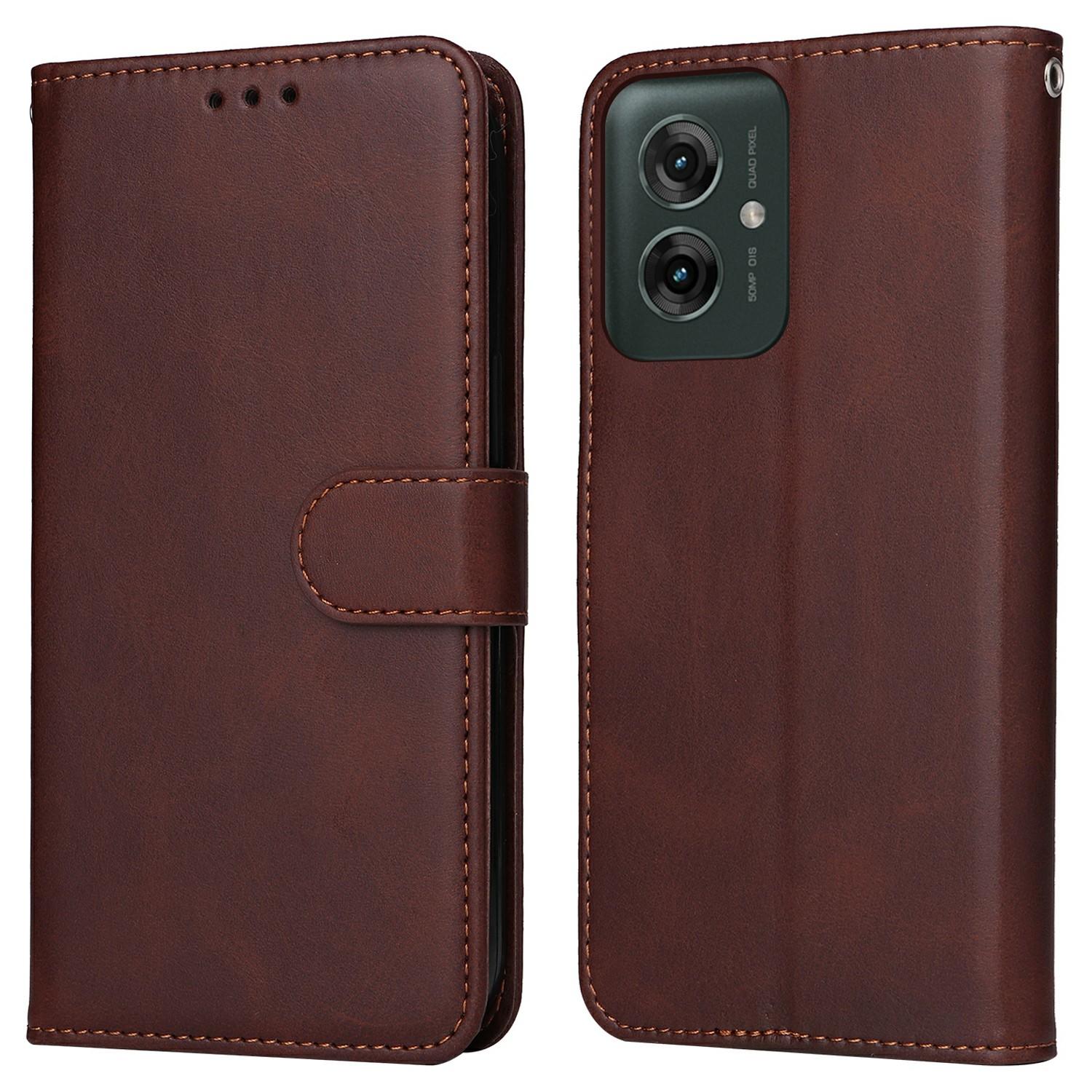 

Чехол-кошелек из искусственной кожи с откидной крышкой для Motorola Moto G55 5G Brown