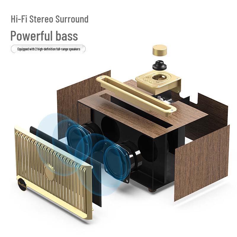 Huanda V6 Vintage Wooden Bluetooth Speaker