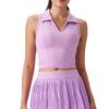 Breathable Fixed Cup Lapel Polo Slim Sports Vest Fitness Pilates Tennis Yoga Suit Top Women