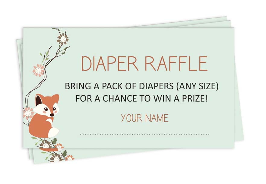 

Inkdotpot 30A джунгли животные Baby ShowerA подгузник лотерейный билет лотерея вставить карты поставки игры для Baby Shower 2 x 3.5 Inches