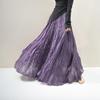 Pleated Forest Girl Style Cotton-Linen A-line Skirt - Women's Plus Size High Waist Autumn Long Skirt