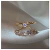 New Cute Colorful Zircon Flower Ring For Women Girl Fashion Vintage Zircon Adjustable Rings Jewelry Gift