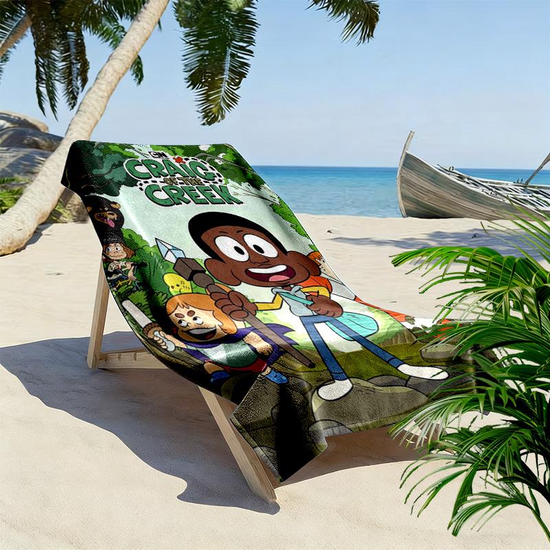 Stream Adventure Craig 2D Flat Print Beach Towel, Large Soft Quick Dry Towel for Beach Camping SwimmingZSTJ0915401