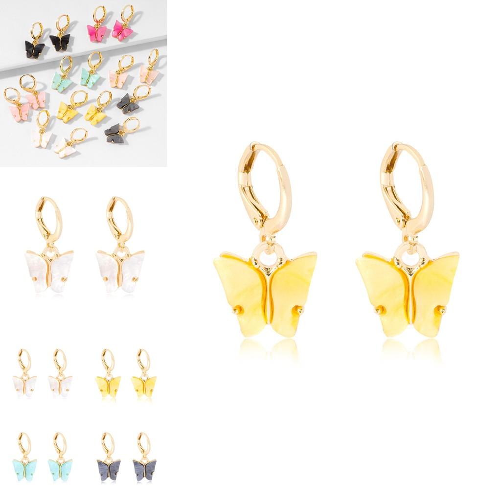 Fashionable Butterfly Earrings European American Style Colorful Trendy Accessory