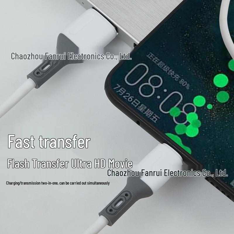 Liquid TPE Imitation Silicone Data Cable for Fast Charging - Compatible with Apple, Android, Huawei, Type-C, and Xiaomi Mobile Phones.