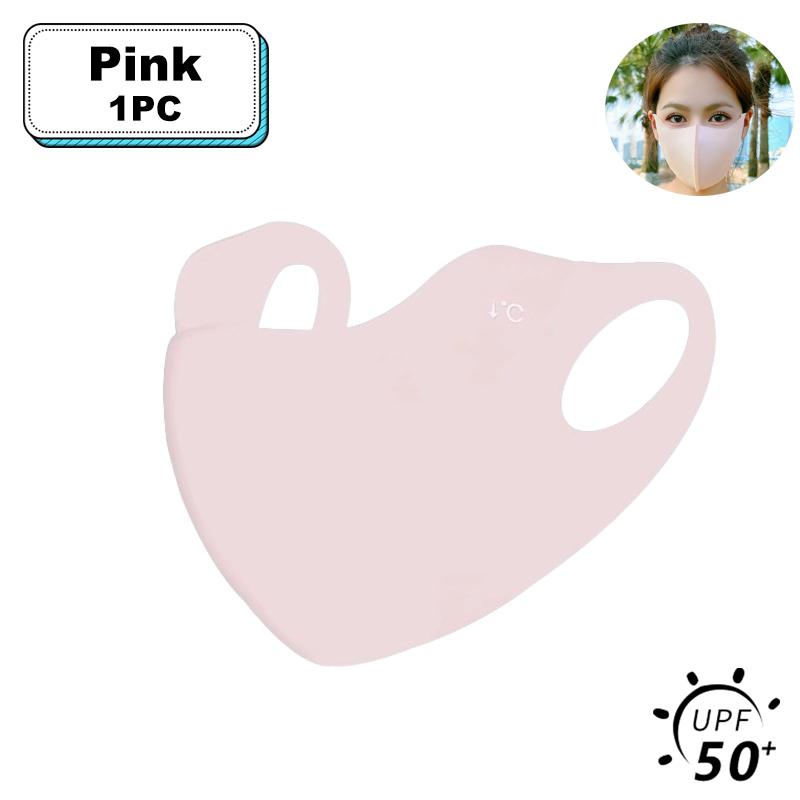 

3D УФ-защитная солнцезащитная маска Ice Silk, дышащая, не оставляющая следов маска с гиалуроновой кислотой для велоспорта, бега, спорта на открытом воздухе 1pc розовый