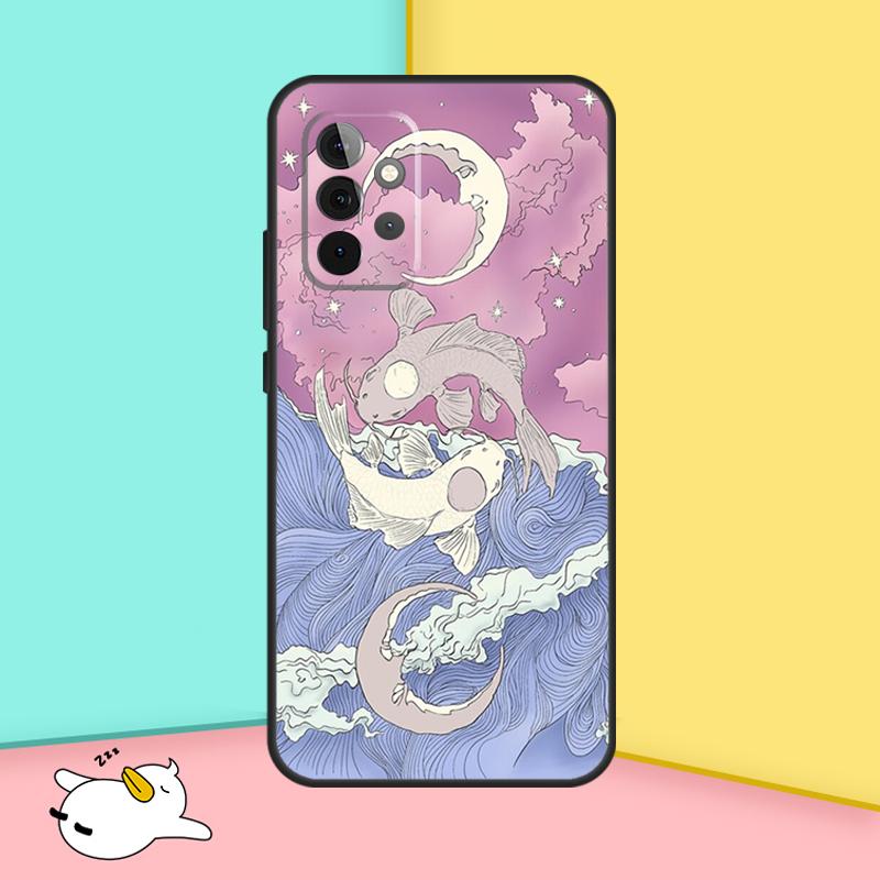 Koi Fish Yin Yang Cover For Samsung Galaxy A53 A33 A13 A12 A32 A52 A14 A34 A54 A15 A25 A35 A55 A71 A51 Case