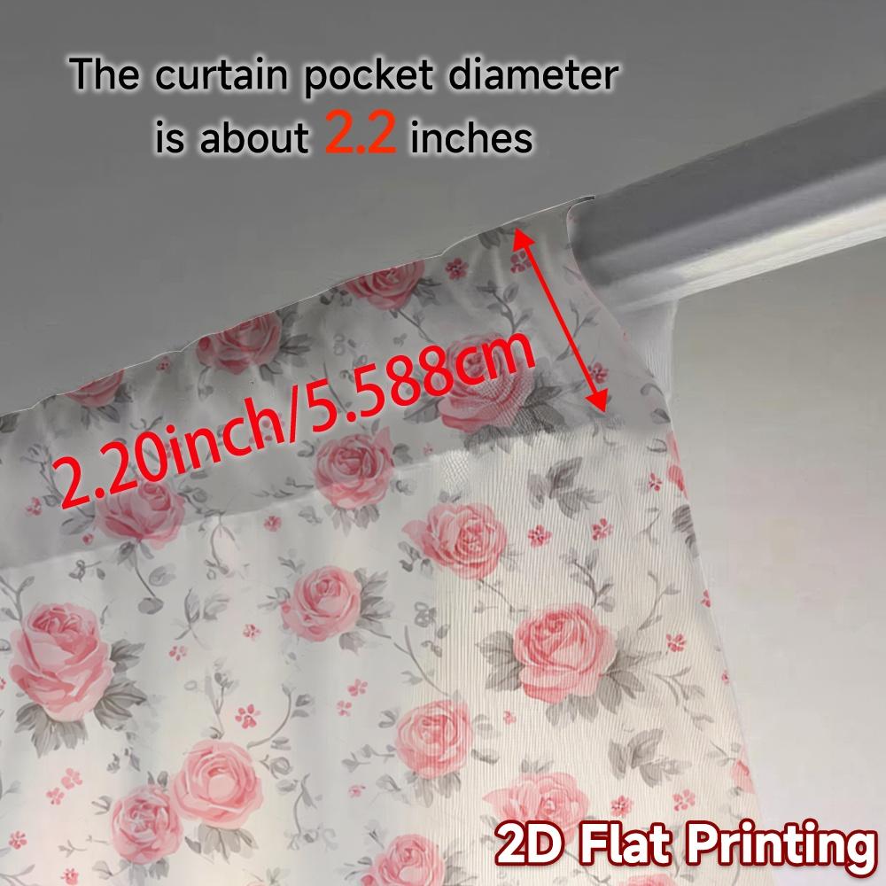 Set Of 2 Flat Printing Curtains Without Rod Floral Pattern Roses Ramadan Holiday Versatile Polyester Fabric Curtain Made