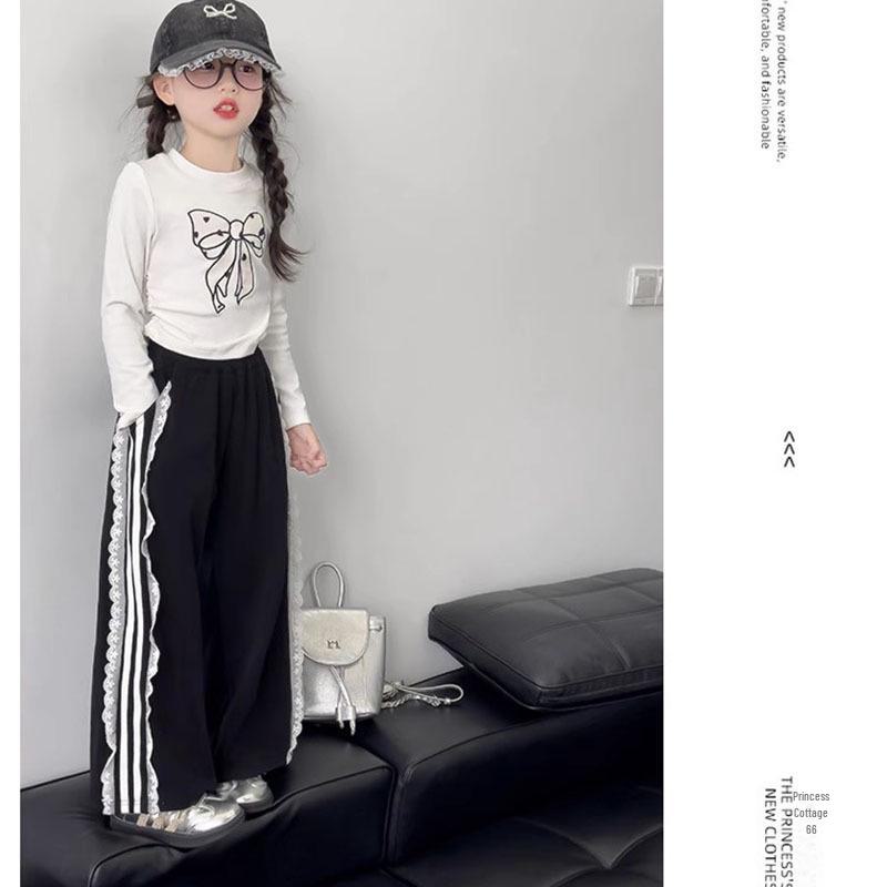 

Футболка с длинными рукавами и бантом для девочек 2024 года: Стильный топ в стиле вестерн ранней осени 140 cm белый