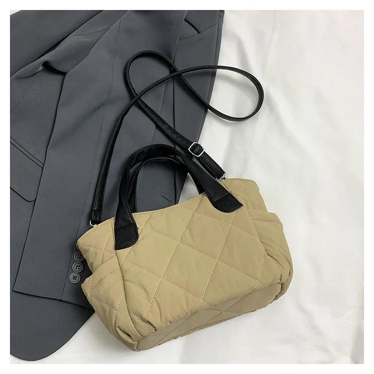 Baumwolle tragbare Damen einfache Nylon weiche rautenförmige Umhängetasche eine Schulter