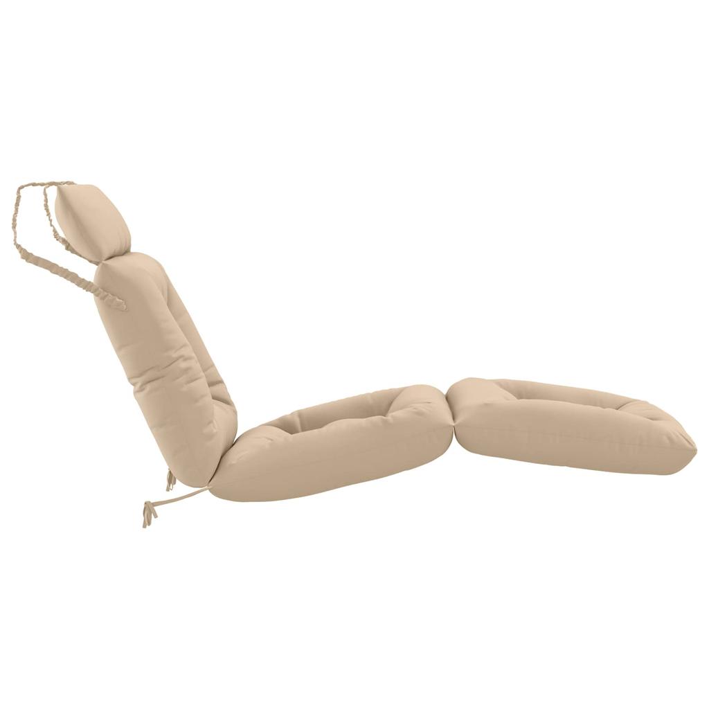 Sun Lounger Cushion VIANEN 100percent Polyester Cream 200 x 50 x 8 cm