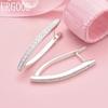 925 Sterling Silver Fashion AAA Zircon Pierced Earrings Wedding Jewelry