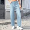 Women Winter Thciken Fleece Keep Warm Denim Jeans Ladies High Street Straight Pants