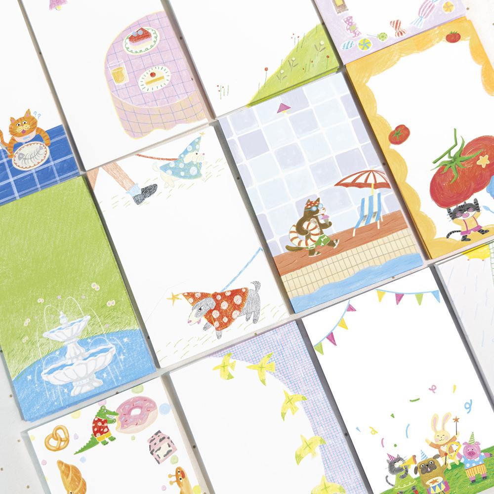 20 Blatt Fantasia M5 Innenseite Japanisch handgezeichnet Grundlegendes Handkonto Collage-Material, Schüler können Notizen abreißen