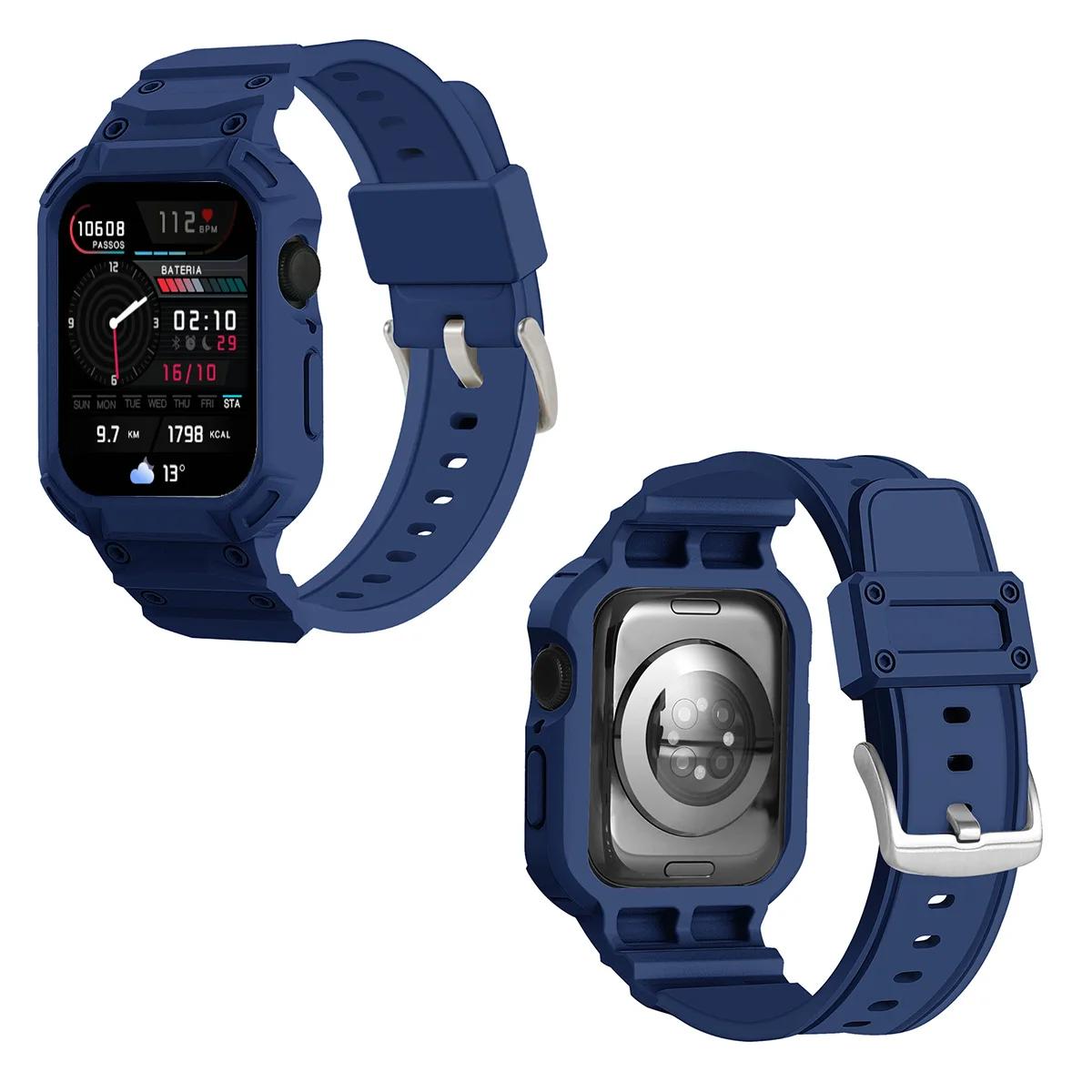 

Для Apple Watch Series 11 10 46 42 мм Спортивный Защитный Сменный Ремешок iWatch Series11 Модернизация Ремешок Ремешок Чехол Цельный S11 10 42MM синий