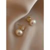 Ktlt/French style Retro Pearl Stud Earrings Women Light Luxury Niche Design High Sense Earrings Temperament Internet Celebrity Earrings Fashion