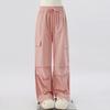 Work Pants for Women New Summer Thin High Waist Loose Straight Wide-leg Pants Casual Retro Sports Pants