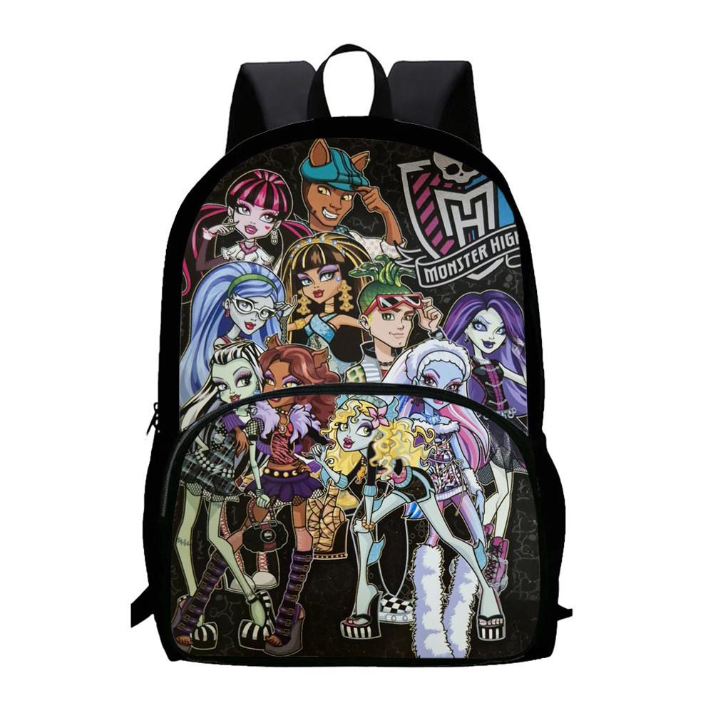 Capacity Children Large Backpack With Monster High Print Design For Daily School