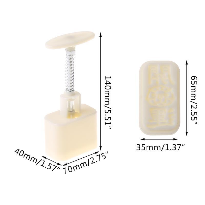 Plastic Mooncake Mold Cookie Cutter with Stamps Hand Press Green Bean Pastry Mould DIY Bakeware Mid-autumn Festival